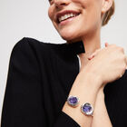 Bangle bracelet with two purple crystals